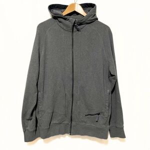 Lululemon Men's  Grey Full-Zip Hoodie - Size Large